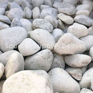 White cobbles pebbles 